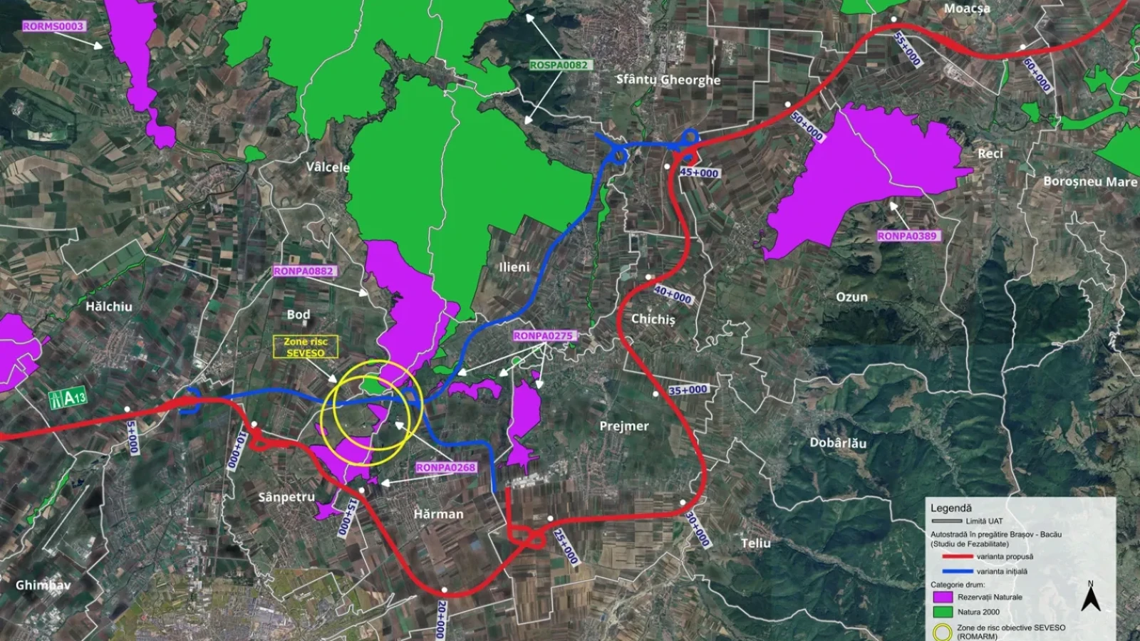 traseul a13 brasov bacau impartit oficial in cinci segmente cnir a anuntat structura celor 174 de kilometri